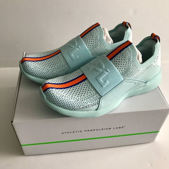 APL TechLoom Bliss Sneakers - Gulf Blue / Orange Racer - Women’s Size 7 - Picture 2 of 8